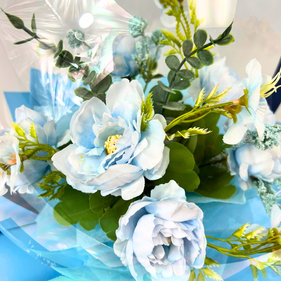 Birthday Glow Sphere Bouquet Medium Blue Close up