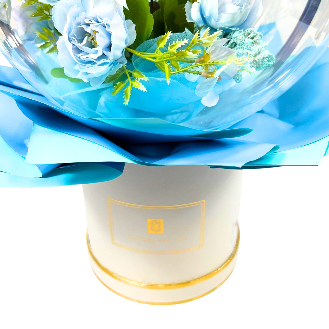 Birthday Glow Sphere Bouquet Medium Blue Close up