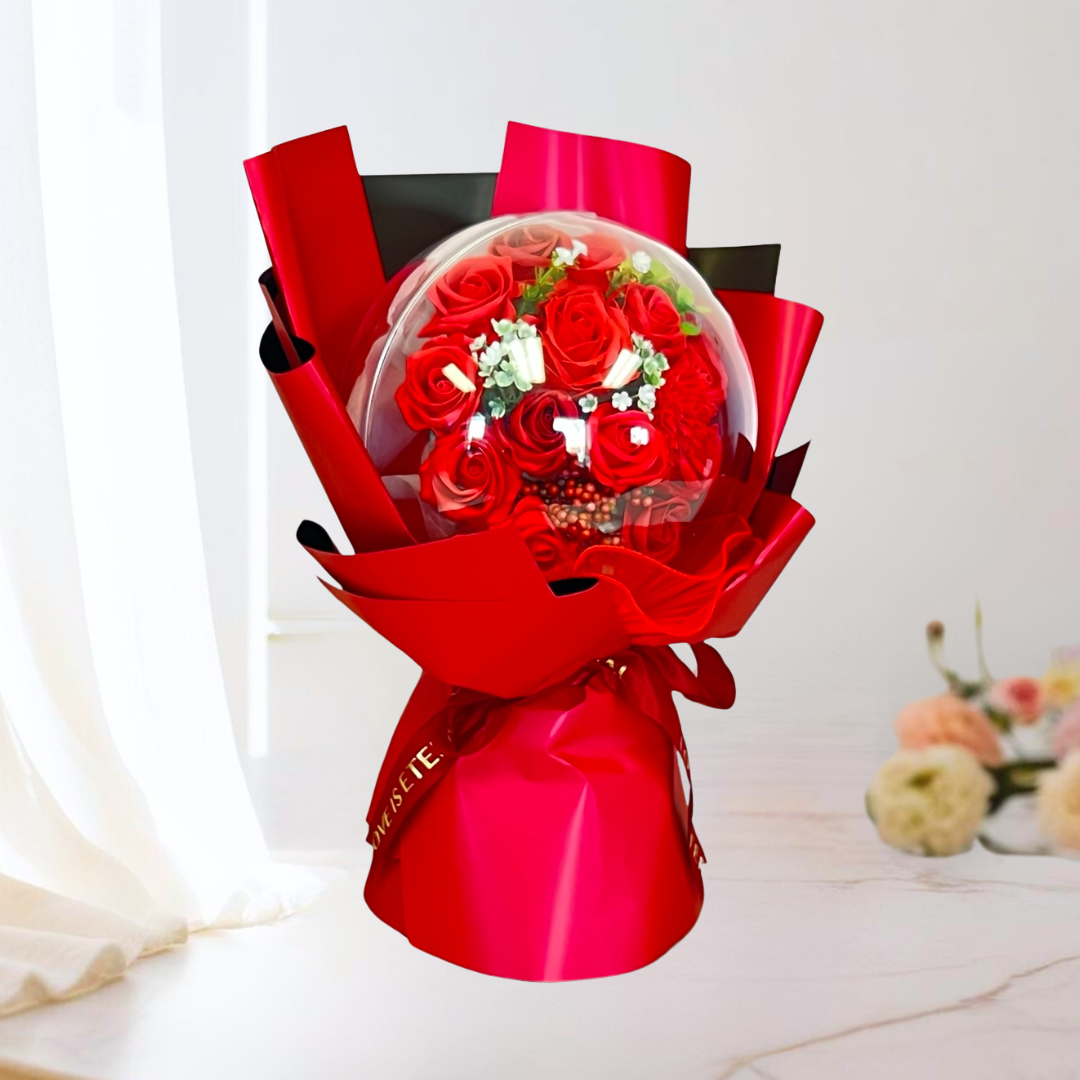 Forever in My Heart Bouquet Red Closeup