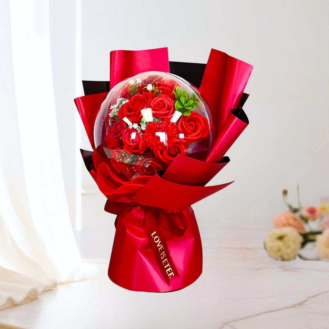 Forever in My Heart Bouquet Red Closeup
