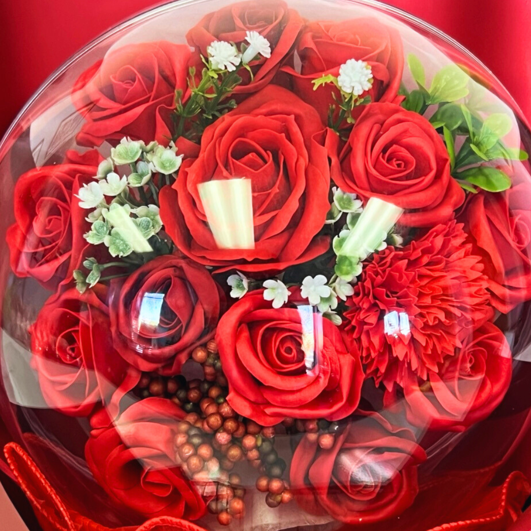 Forever in My Heart Bouquet Red Closeup