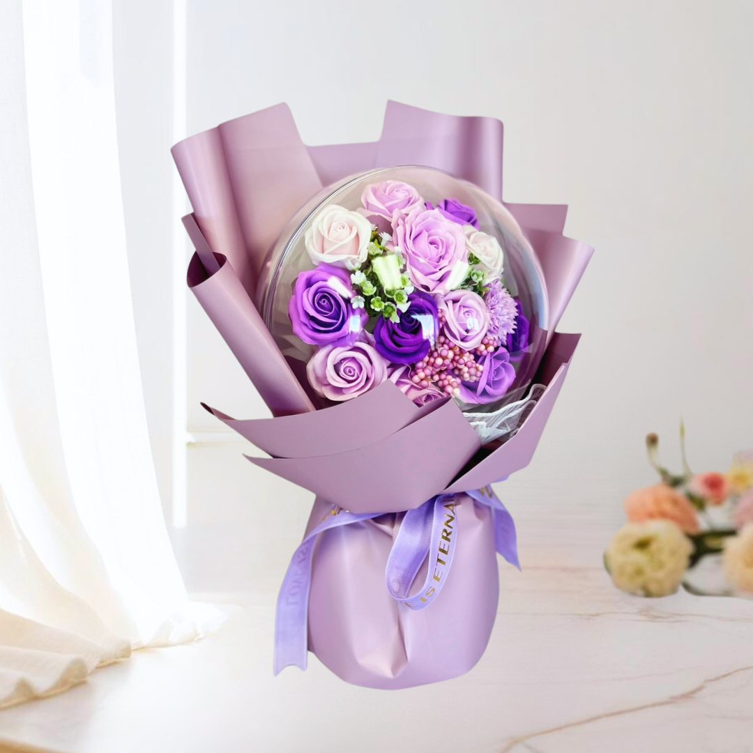 Forever in My Heart Bouquet Purple Closeup