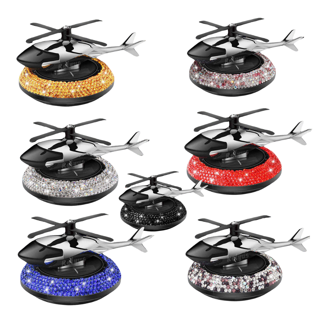 All 7 Bling Crystal Helicopter Solar Car Air Freshener