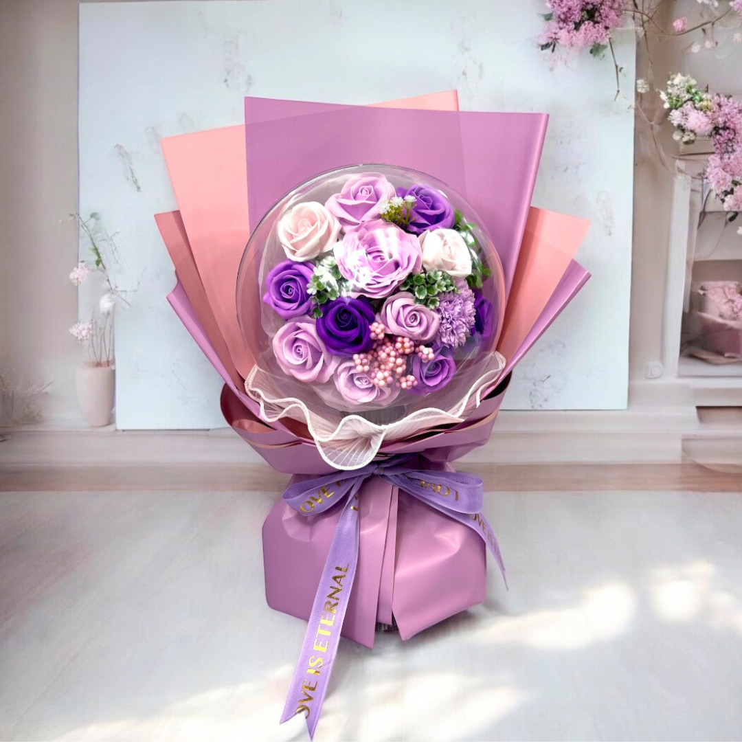 Purple Endless Love Soap Flower Bouquet