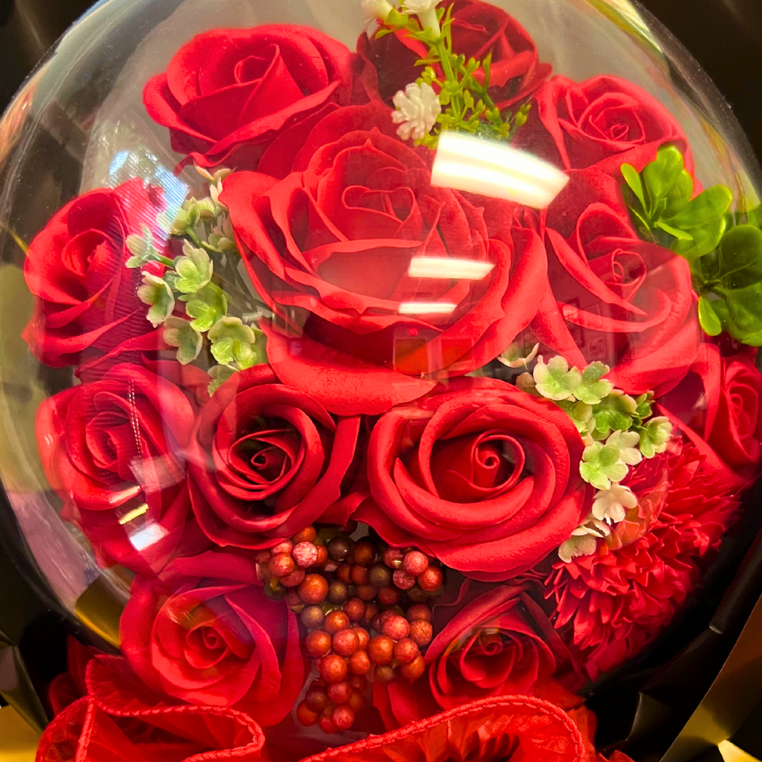 Red Forever in My Heart Bouquet Close up