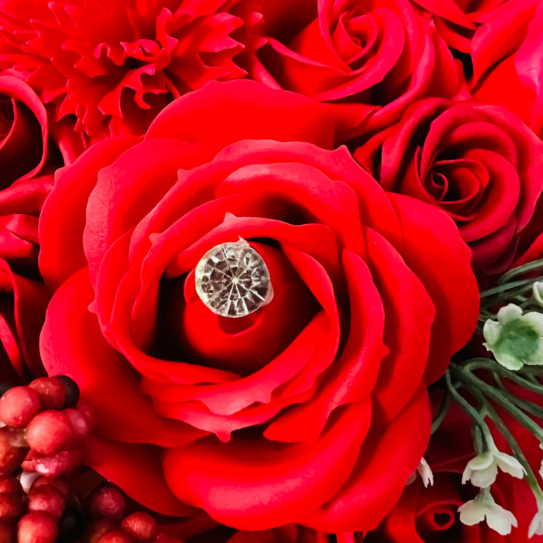 Red Romantic Harmony Soap Flower Close up