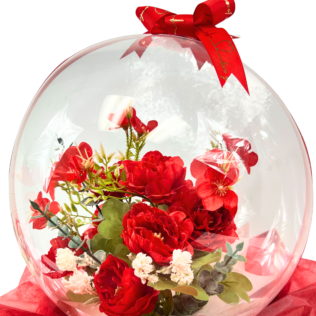 Eternal Bloom Sphere Bouquet Red Close up