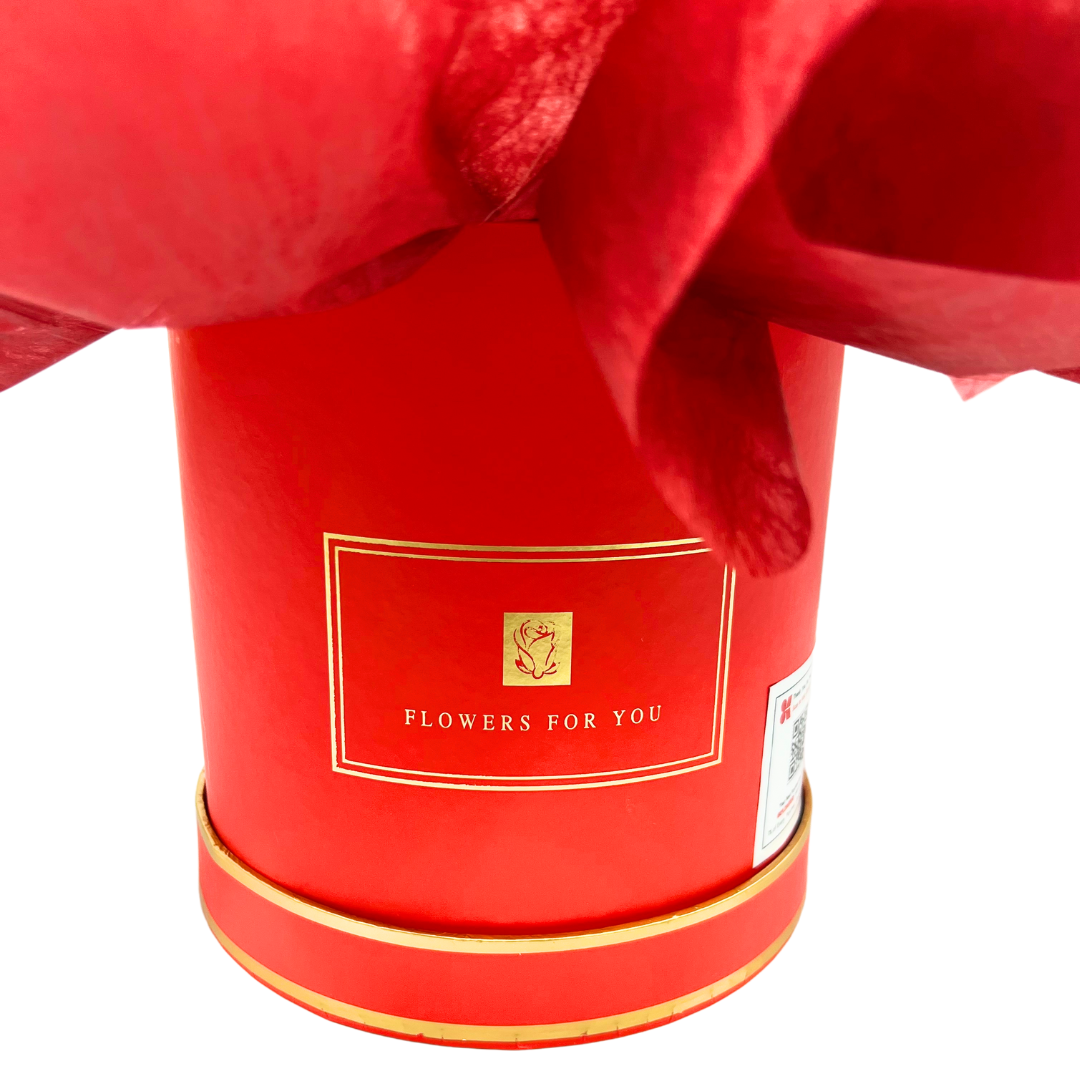 Eternal Bloom Sphere Bouquet Red Close up