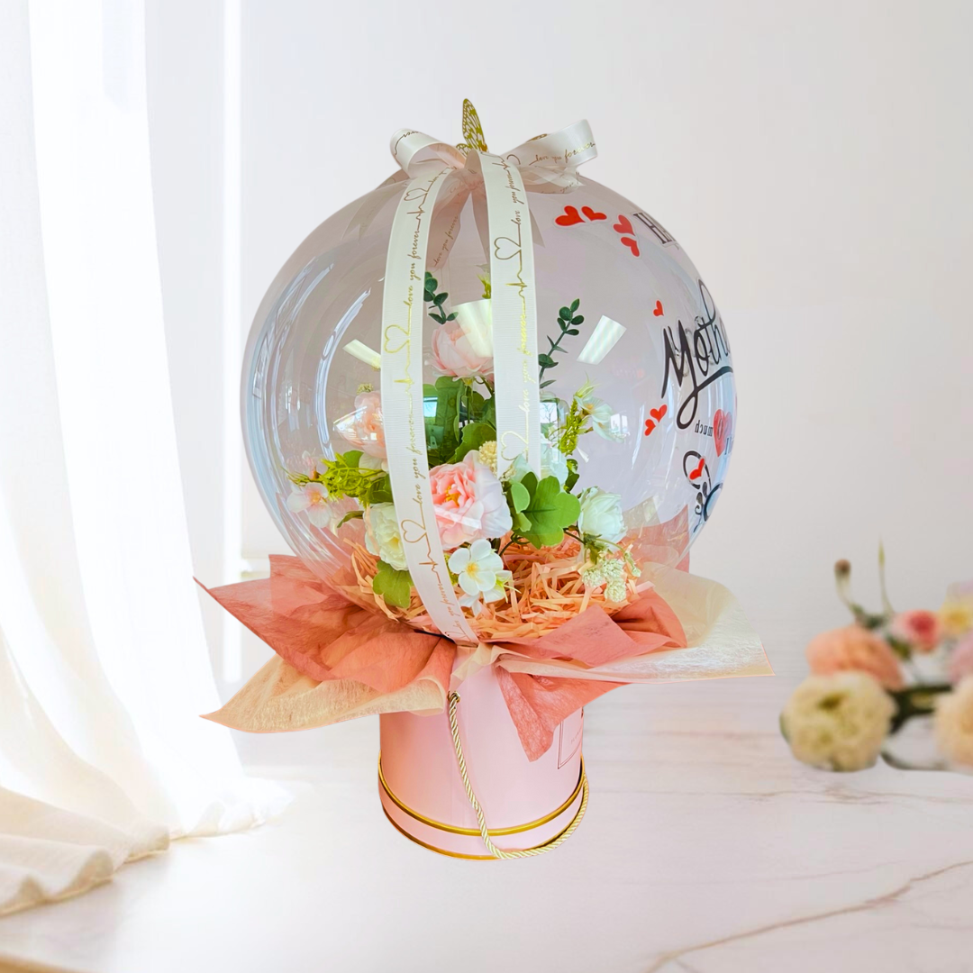 Timeless Grace Balloon Bouquet Pink Closeup