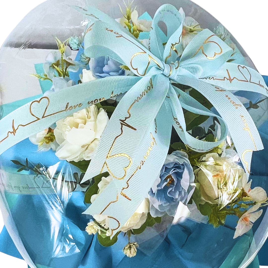 Eternal Bloom Sphere Bouquet Blue  Close up