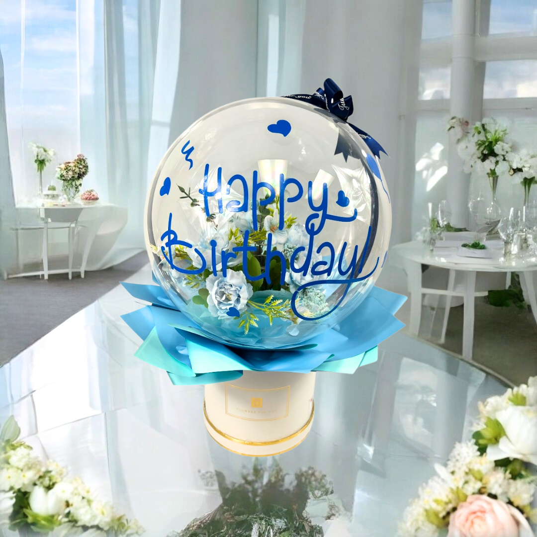 Birthday Glow Sphere Bouquet Medium Blue