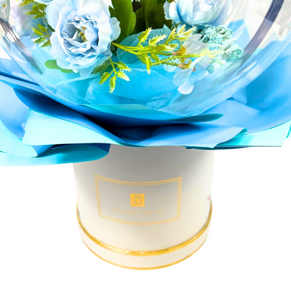 Birthday Glow Sphere Bouquet Medium Blue Close up 