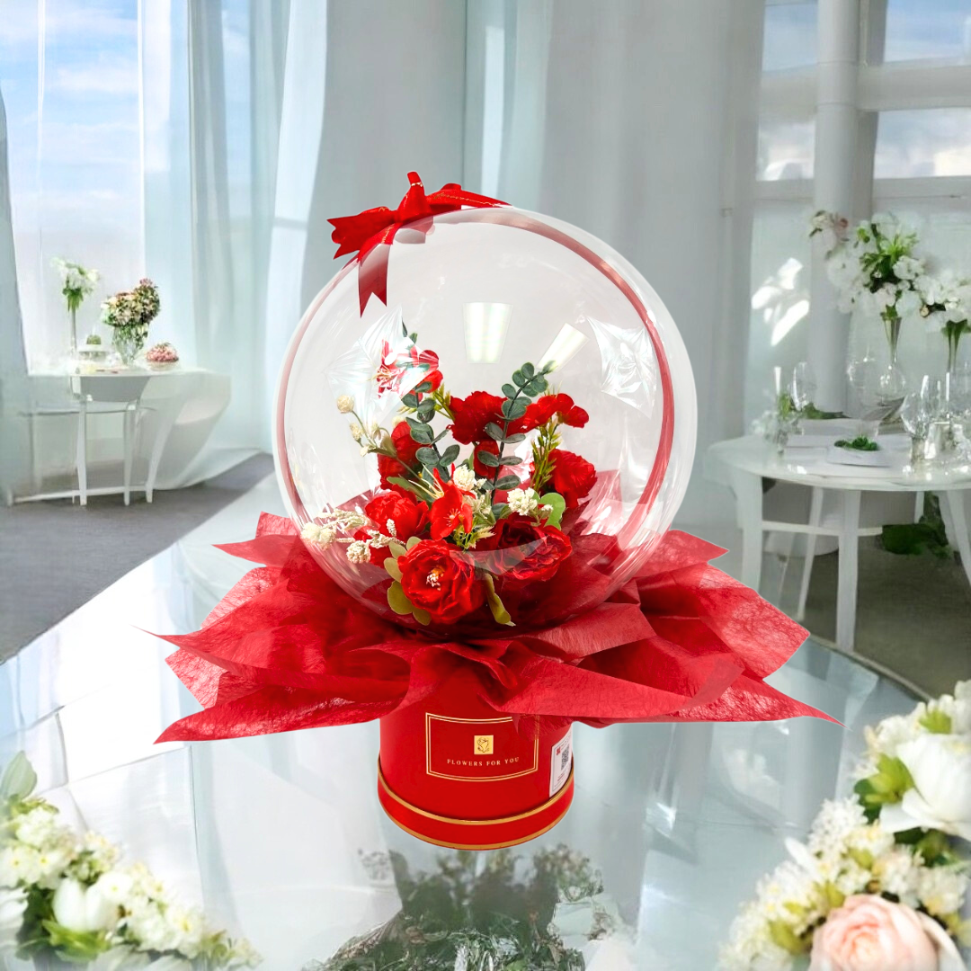 Birthday Glow Sphere Bouquet Medium Red