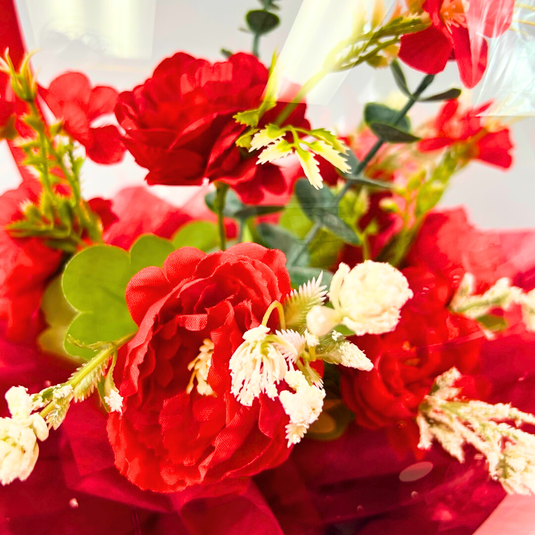 Birthday Glow Sphere Bouquet Medium Red Close up 