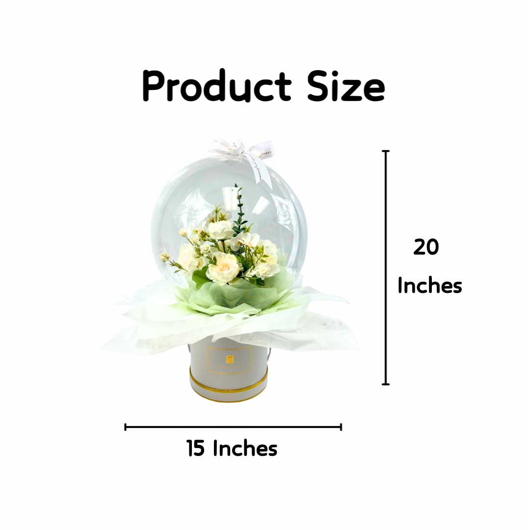 Birthday Glow Sphere Bouquet  Product Size