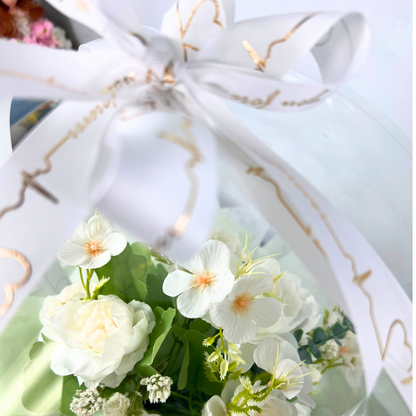 Everlasting Celebration Balloon Bouquet White Close up