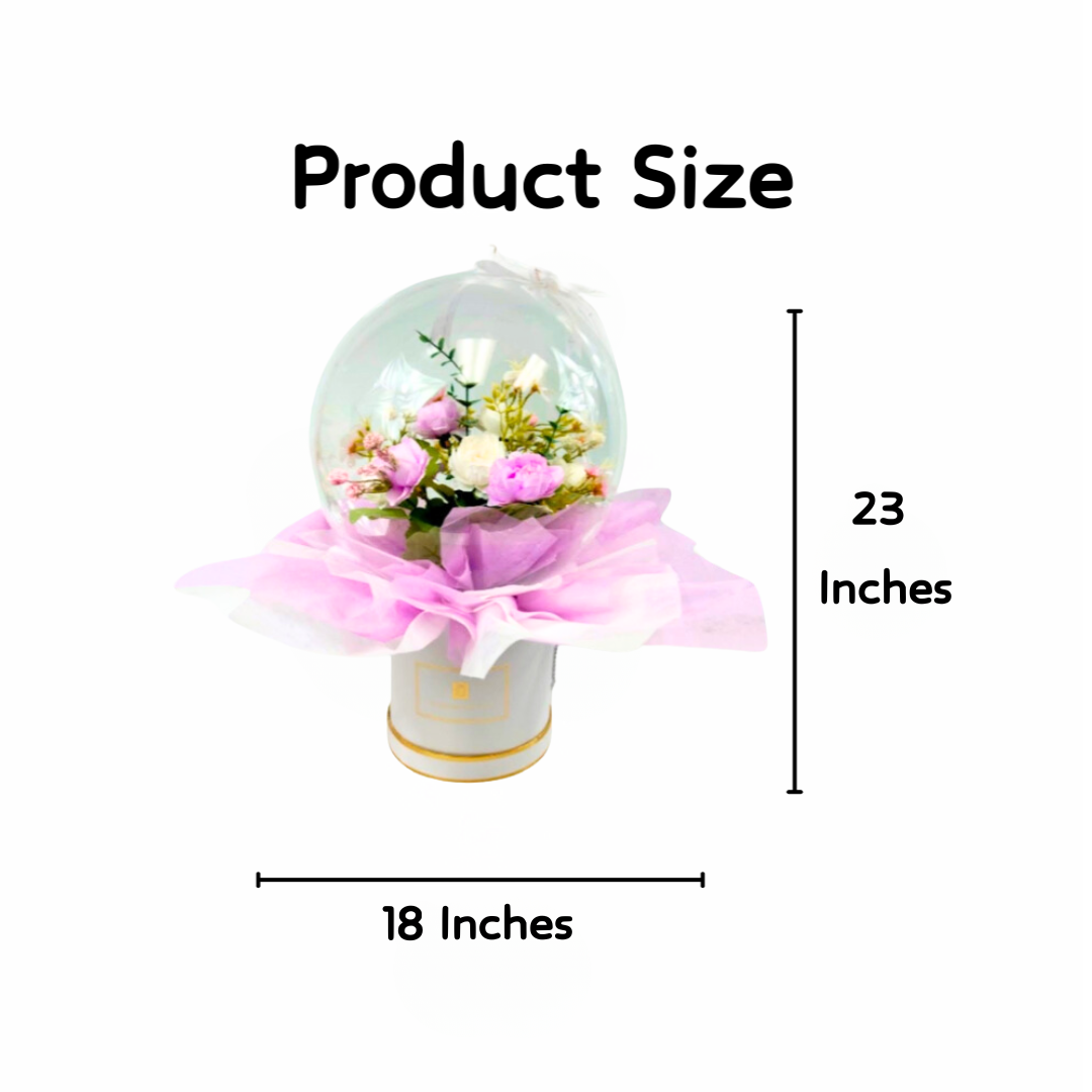 Eternal Bloom Sphere Bouquet Size Details