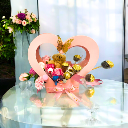 Endless Love Heart Arrangement Pink