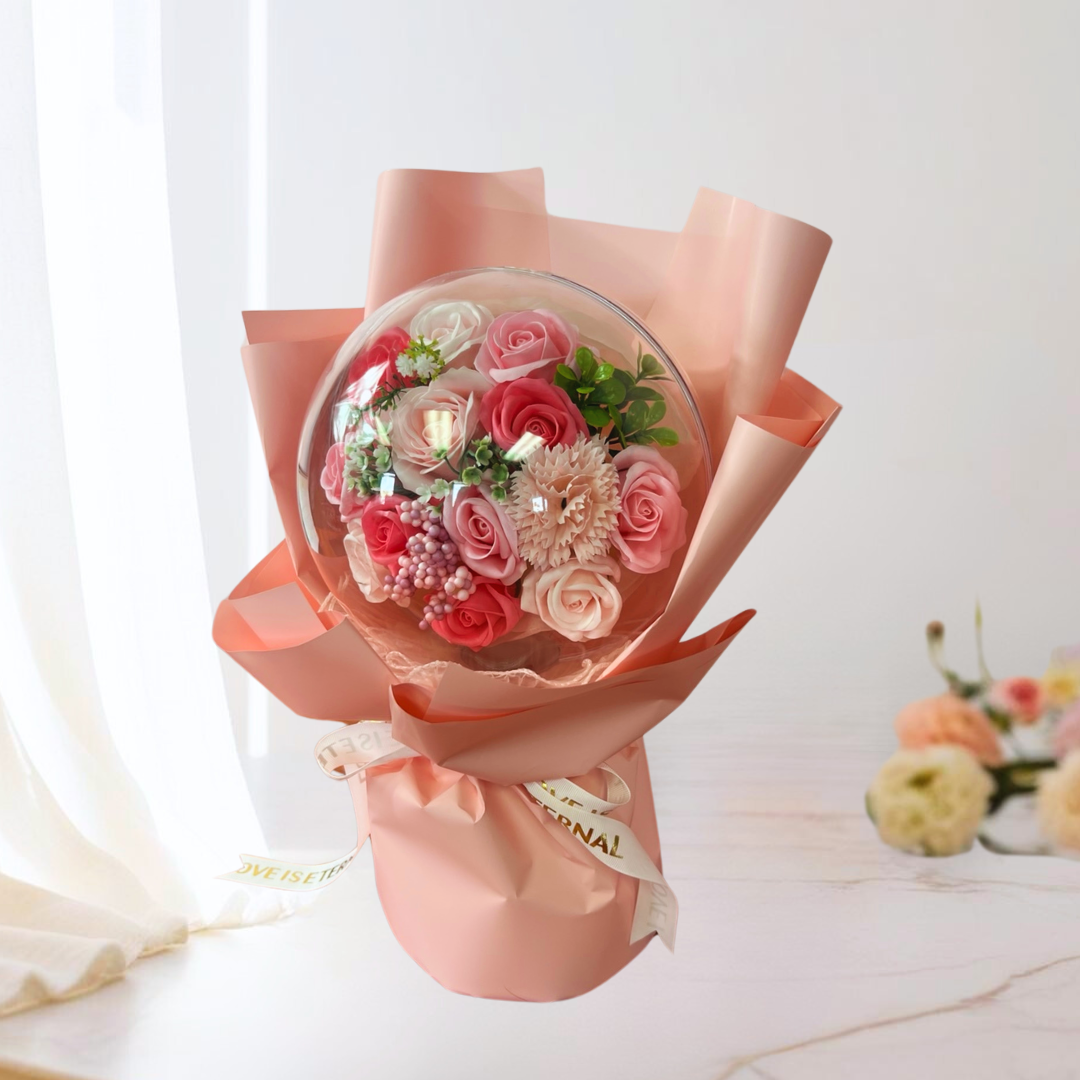 Forever in My Heart Bouquet Pink Closeup