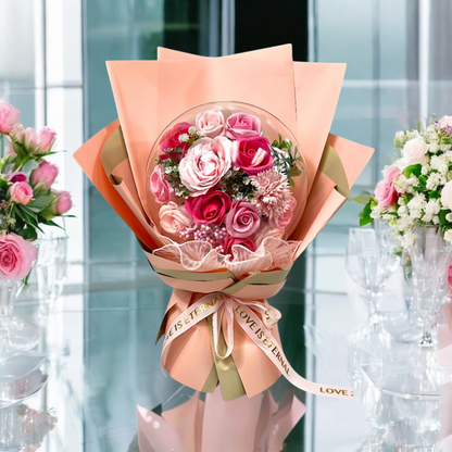 Forever in My Heart Bouquet Pink Closeup