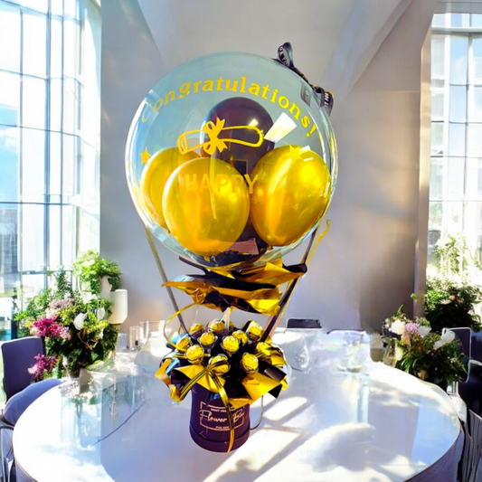 Golden Glow Celebration Balloon Arrangement