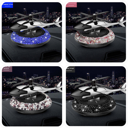 Blue, Rose, Purple, Black 4 Bling Crystal Helicopter Solar Car Air Freshener