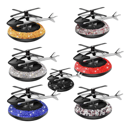 All 7 Bling Crystal Helicopter Solar Car Air Freshener 