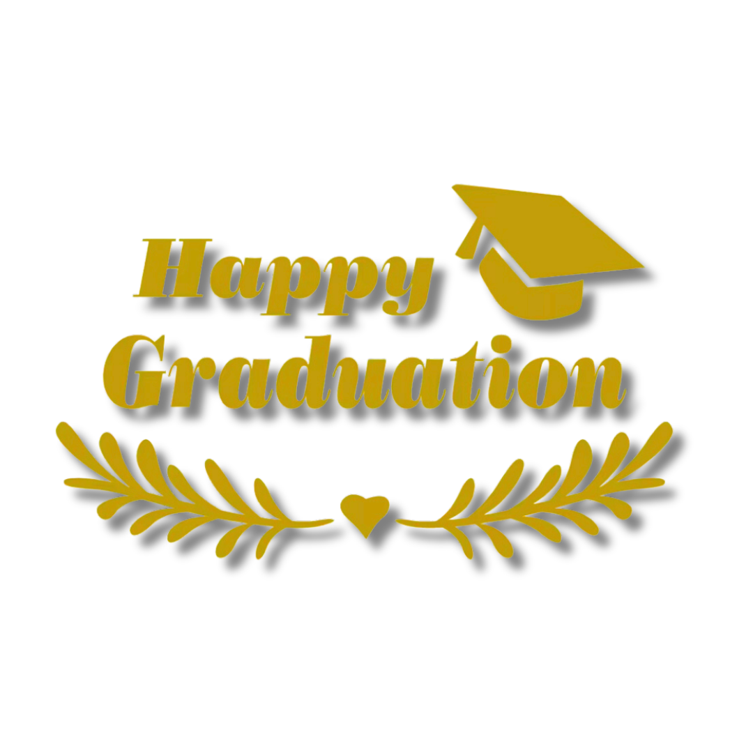 Gold A Happy Graduation Balloon Letter Sticker