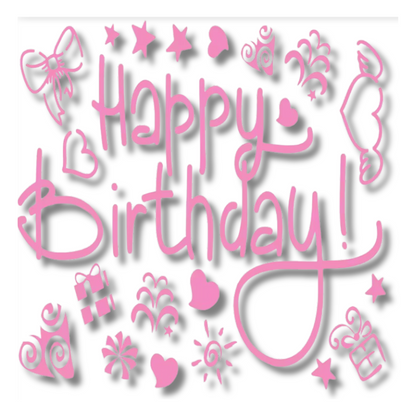 Pink B Happy Birthday Balloon Letter Sticker