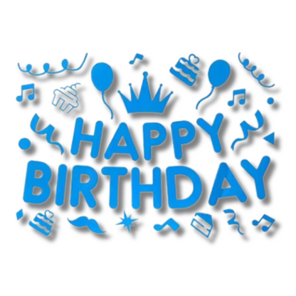 Blue CK Happy Birthday Balloon Letter Sticker