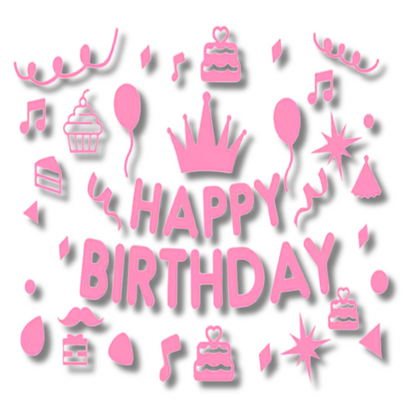 Pink CK Happy Birthday Balloon Letter Sticker