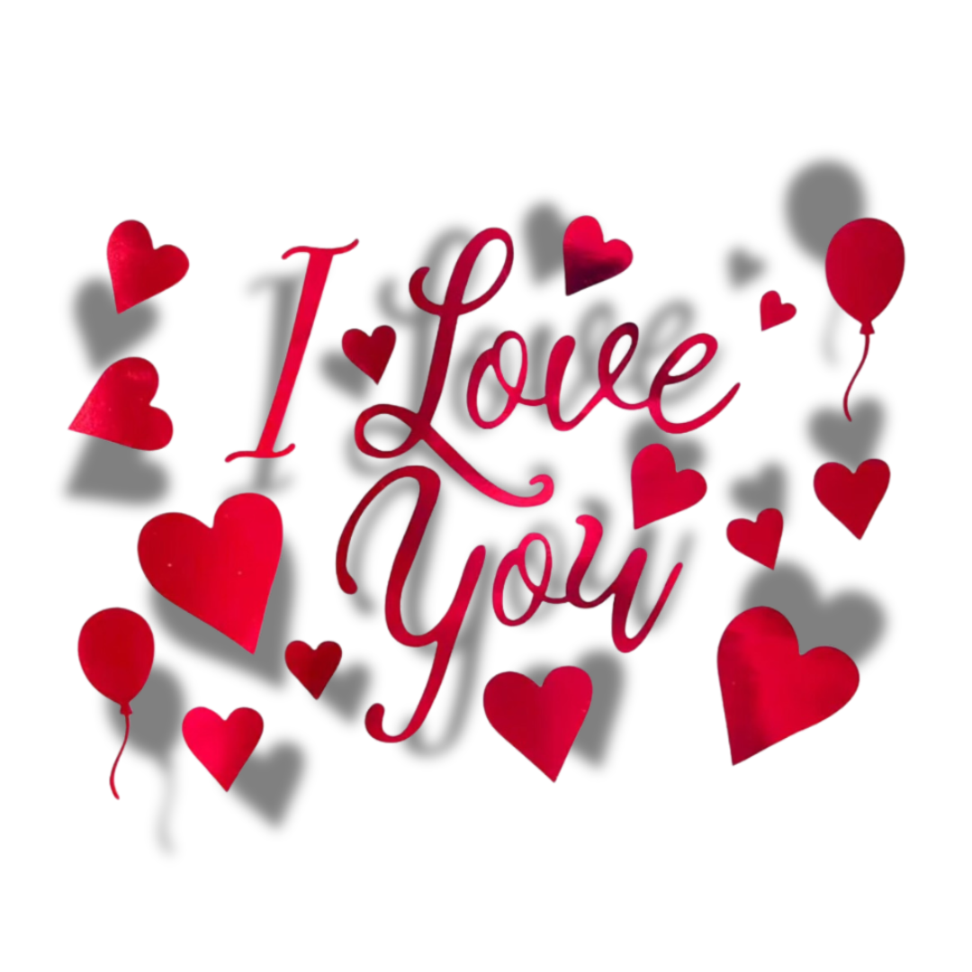 Red A I love You Balloon Letter Sticker