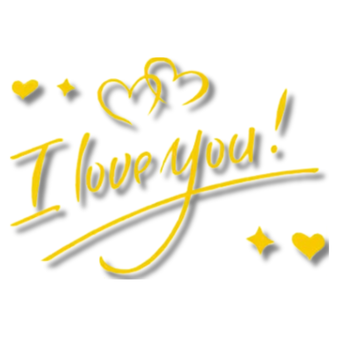 Gold B I love You Balloon Letter Sticker