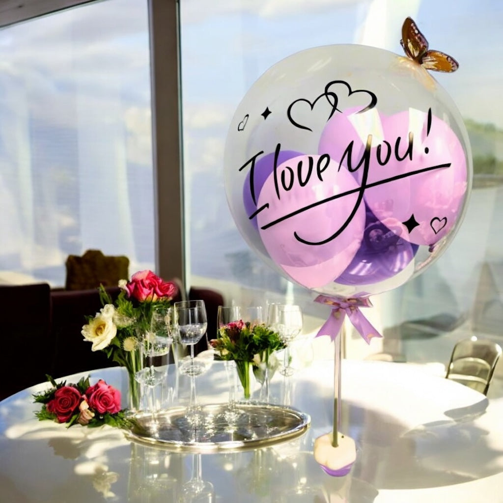 Love Celebration BoBo Balloon Black B-Purple