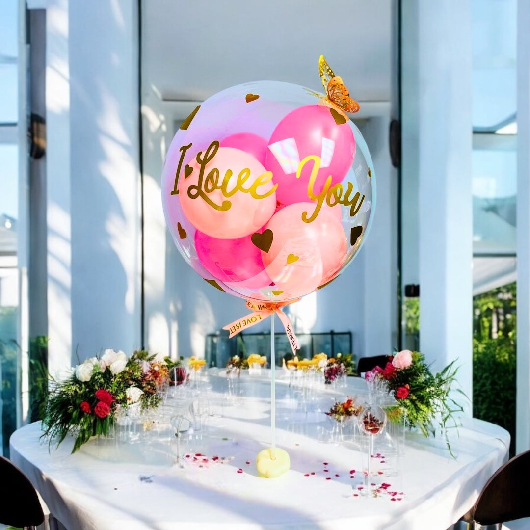 Love Celebration BoBo Balloon Gold A-Pink