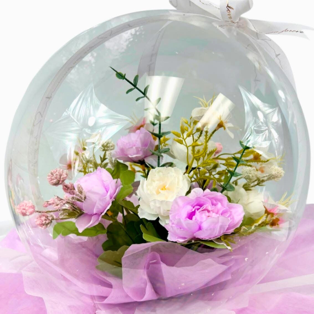 Eternal Bloom Sphere Bouquet Lavender Close up