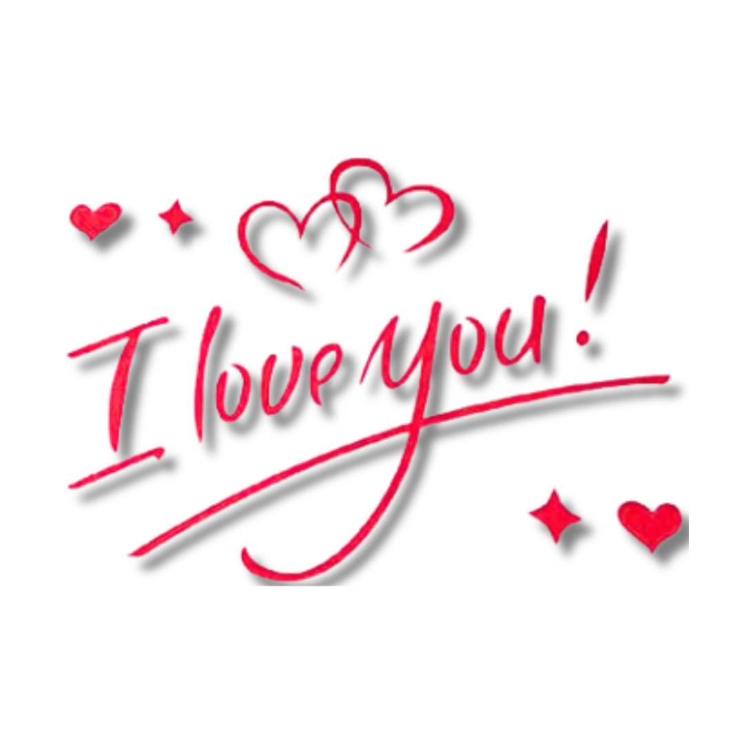 Red B I love You Balloon Letter Sticker