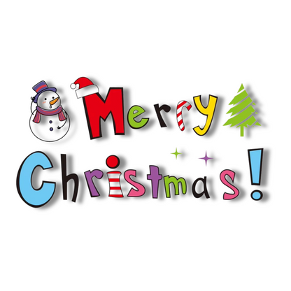 Merry Christmas Balloon Letter Sticker