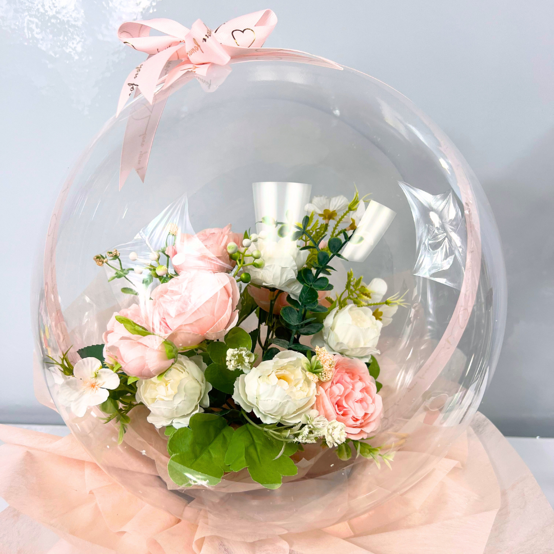 Eternal Bloom Sphere Bouquet Pink Close up