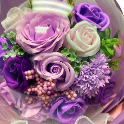 Purple Forever in My Heart Bouquet Close up.