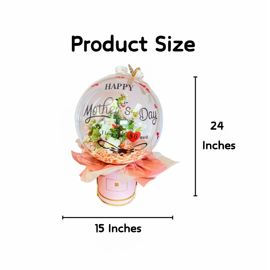 Timeless Grace Balloon Bouquet Product Size