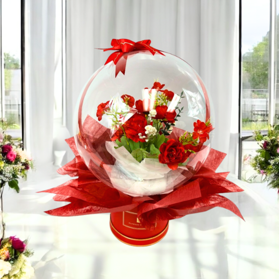 Eternal Bloom Sphere Bouquet Red 