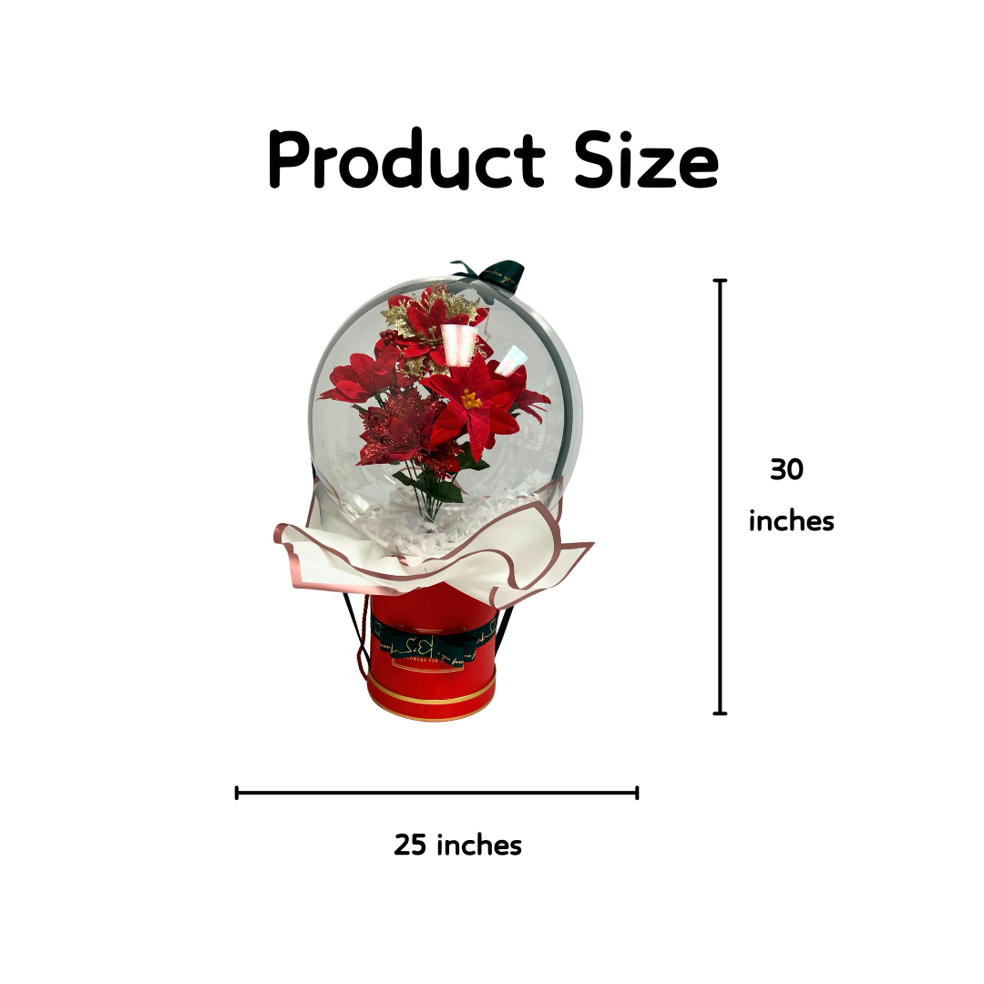 Snowglow Christmas Magic Bouquet Product Size