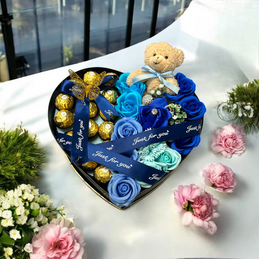 Sweet Memories Heart Soap Flower Blue