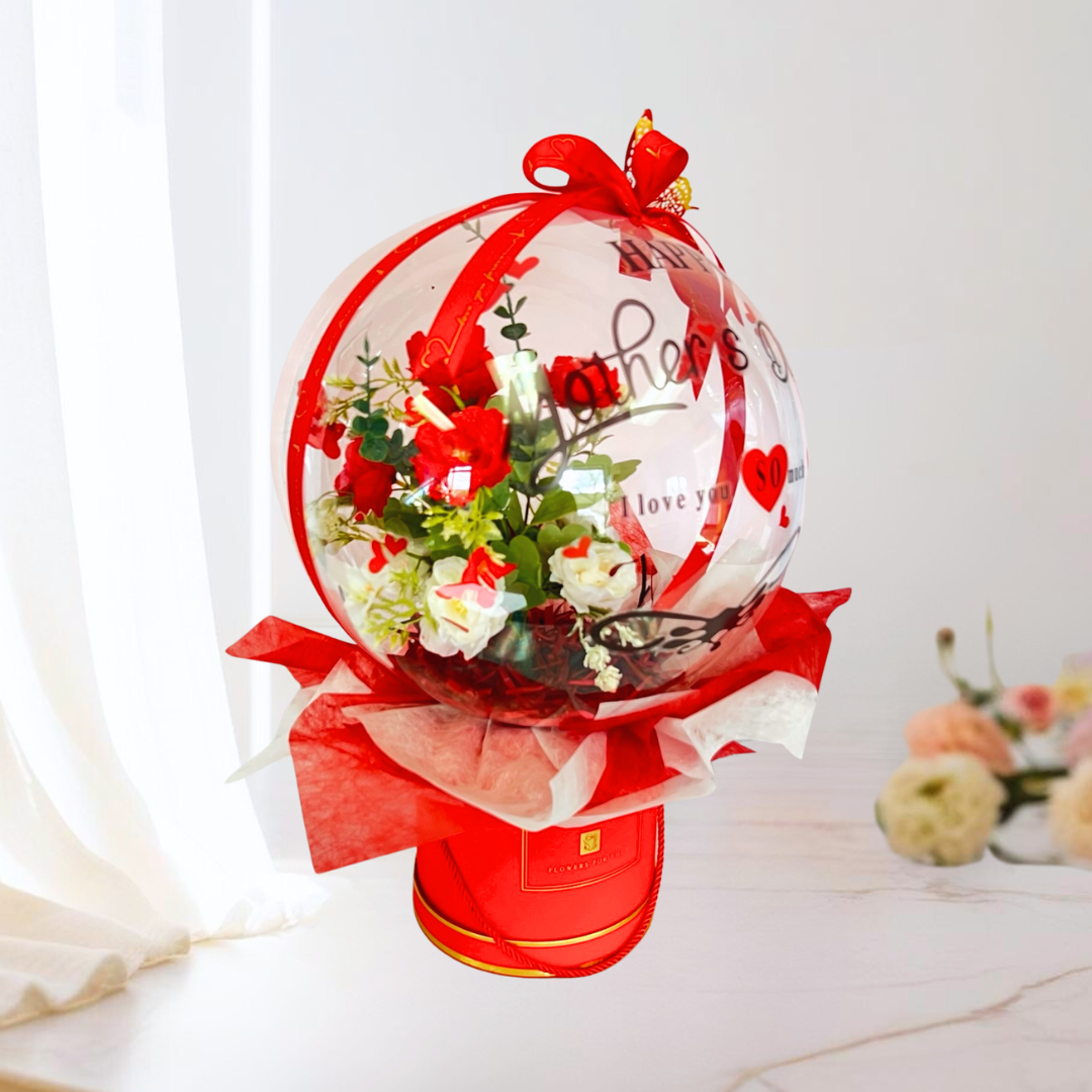 Timeless Grace Balloon Bouquet Red Closeup