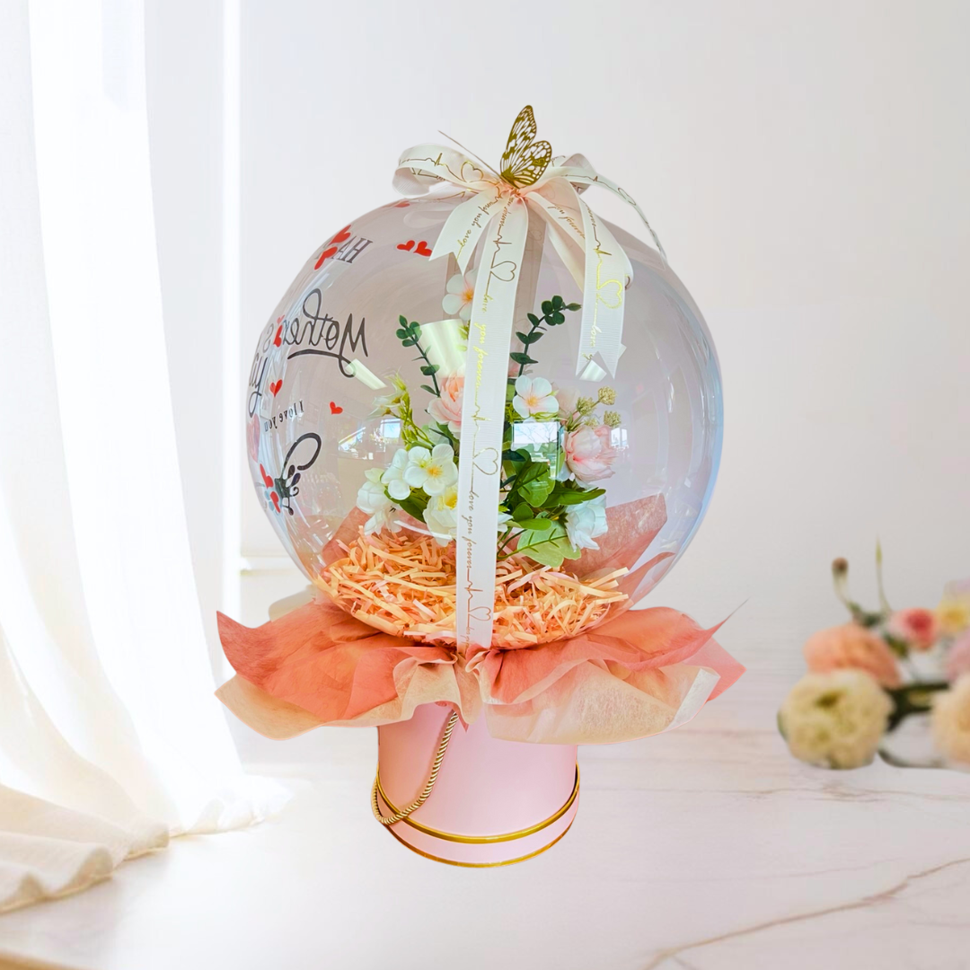 Timeless Grace Balloon Bouquet Pink Closeup