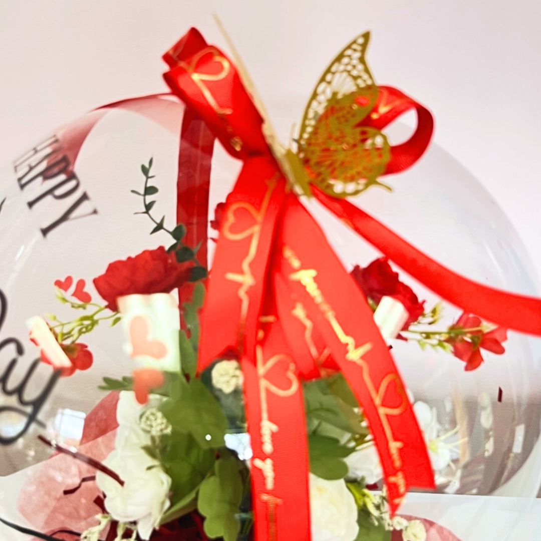 Timeless Grace Balloon Bouquet Red Closeup