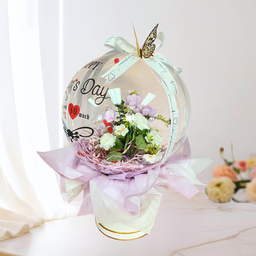 Timeless Grace Balloon Bouquet Purple Closeup