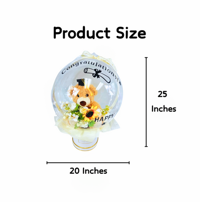 Teddy’s Hug of Pride – Graduation BOBO Balloon Bouquet  Size