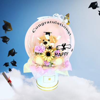 Teddy’s Hug of Pride – Graduation BOBO Balloon Bouquet Purple